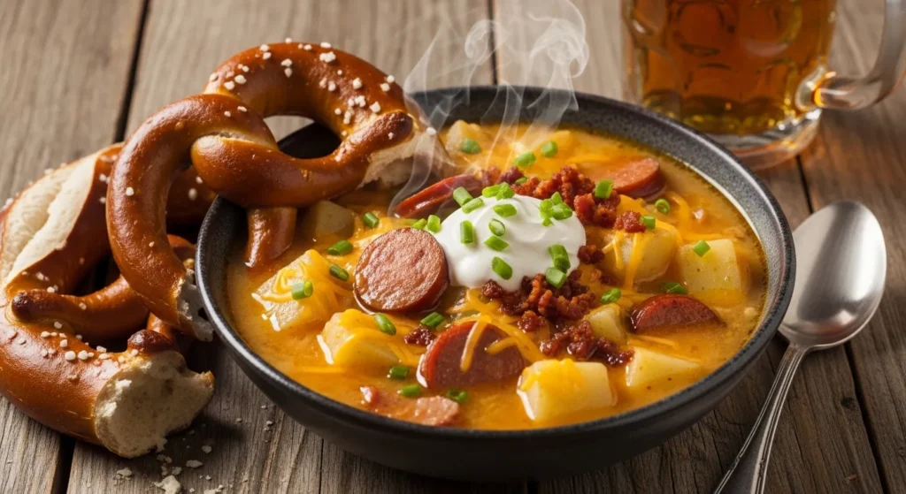 Beer Cheese Potato Soup with Sausage Recipe