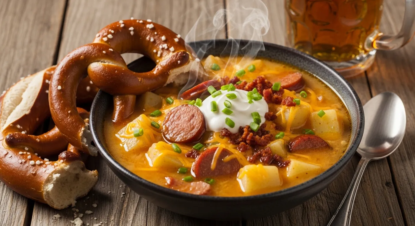 Beer Cheese Potato Soup with Sausage Recipe