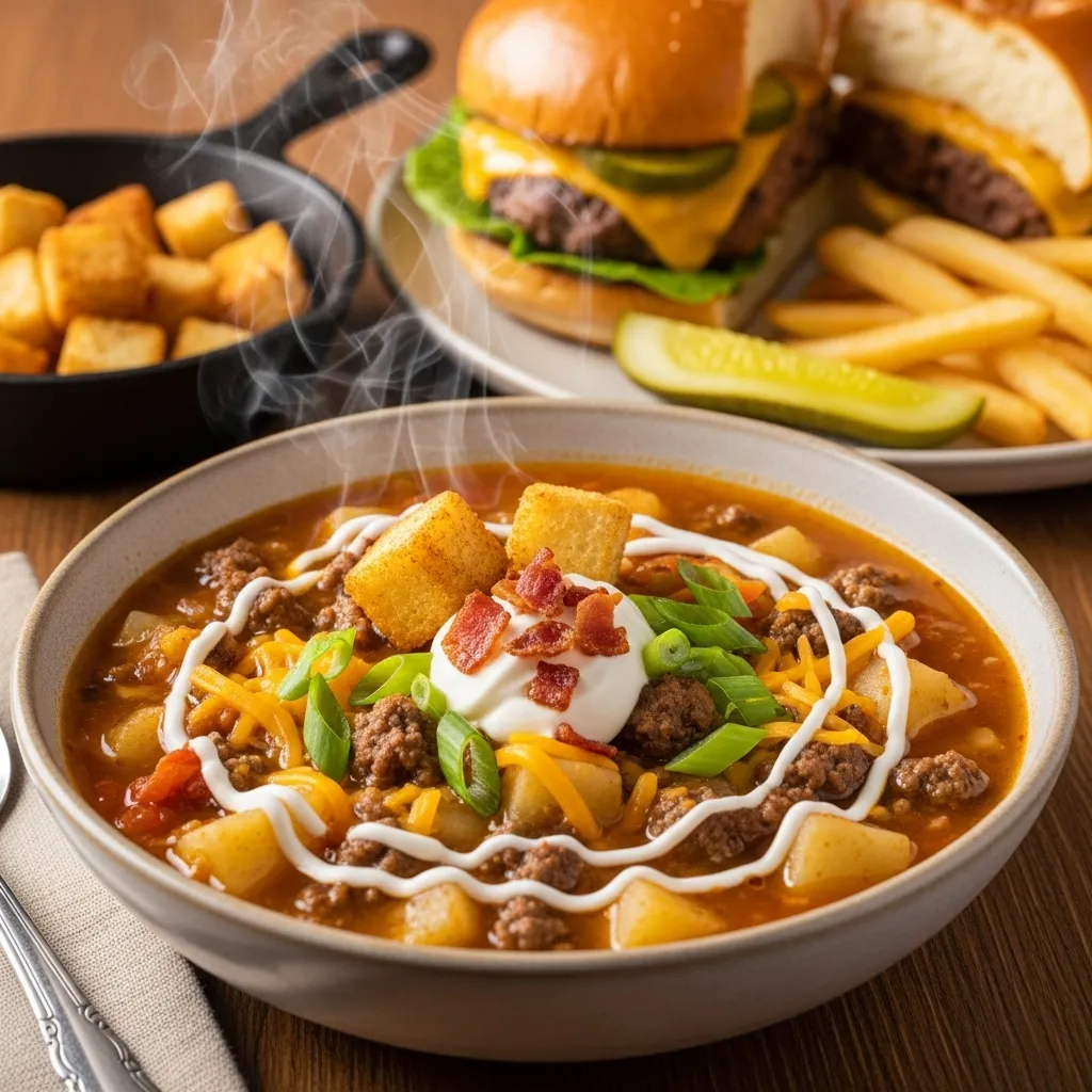 Cheeseburger Soup with Potatoes Recipe
