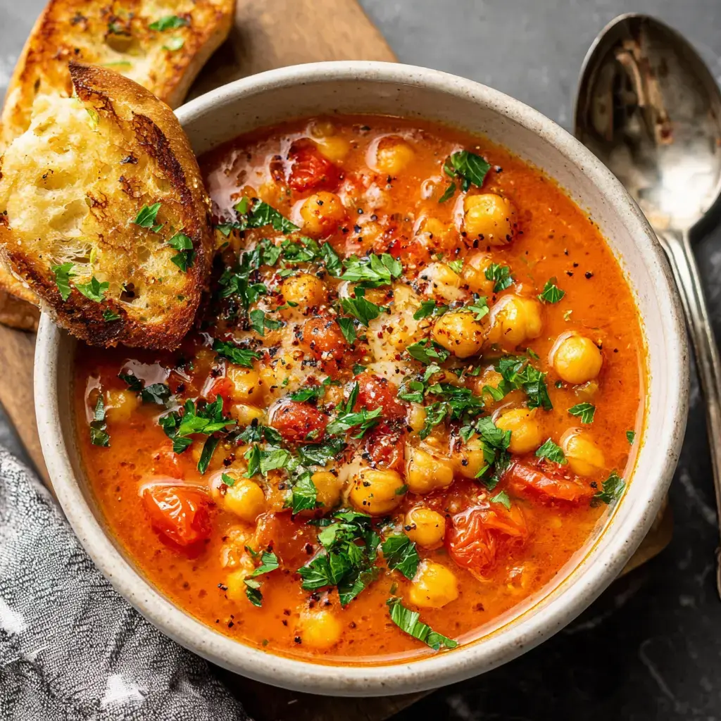 Chickpea Tomato Soup Easy Healthy Vegan