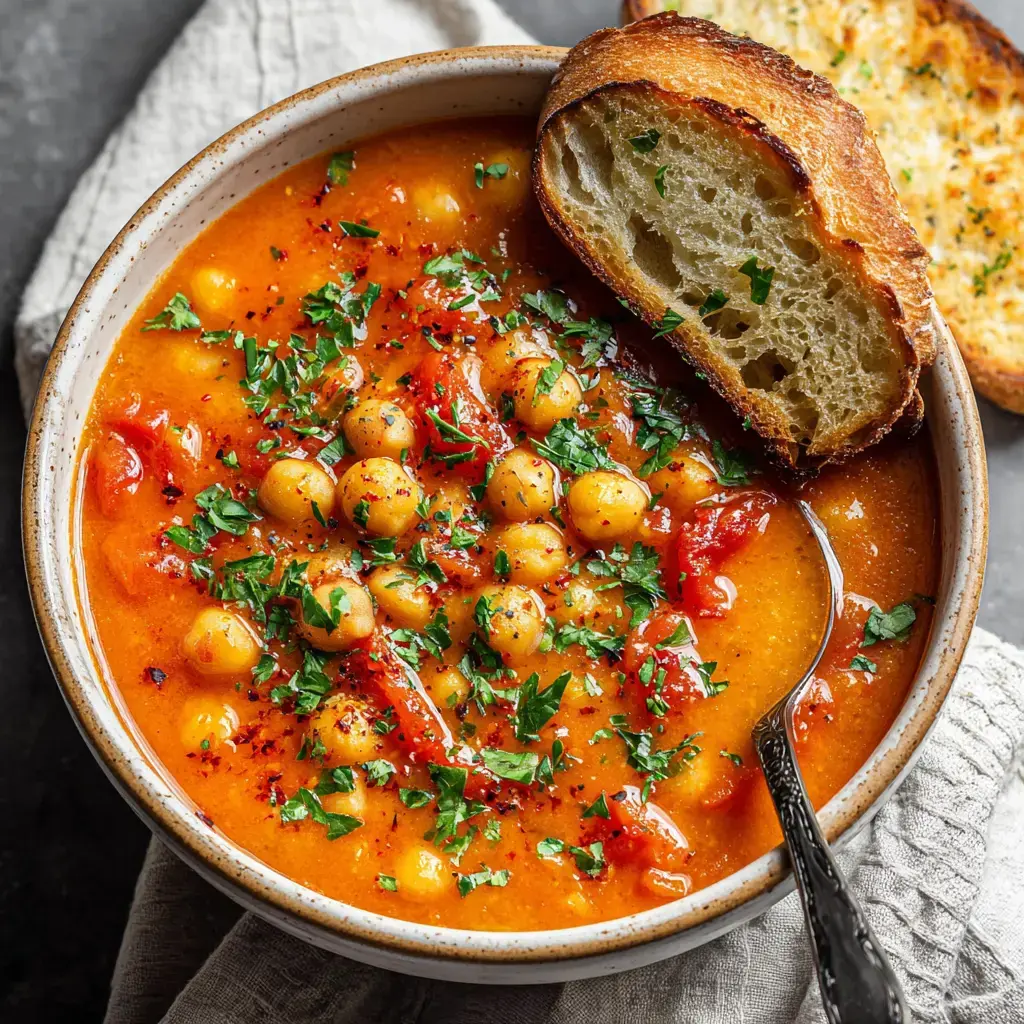 Chickpea Tomato Soup Easy Healthy Vegan Recipe