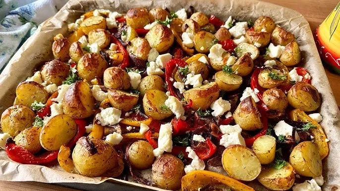Greek Feta Roast Potatoes Recipe