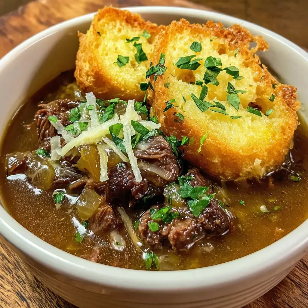 French Onion Beef Short Rib Soup Recipe