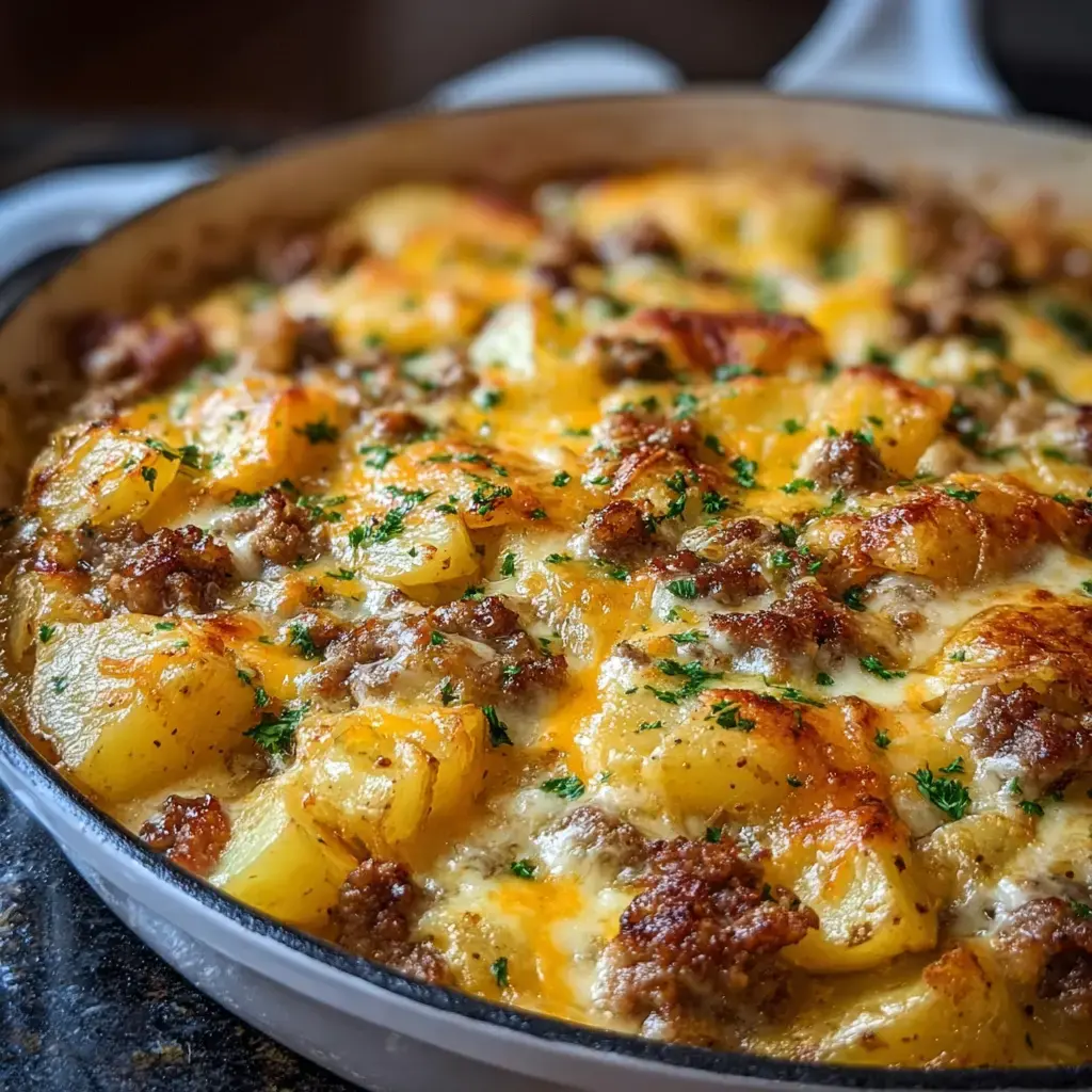 One-Pan Creamy Meat and Potato Skillet Recipe
