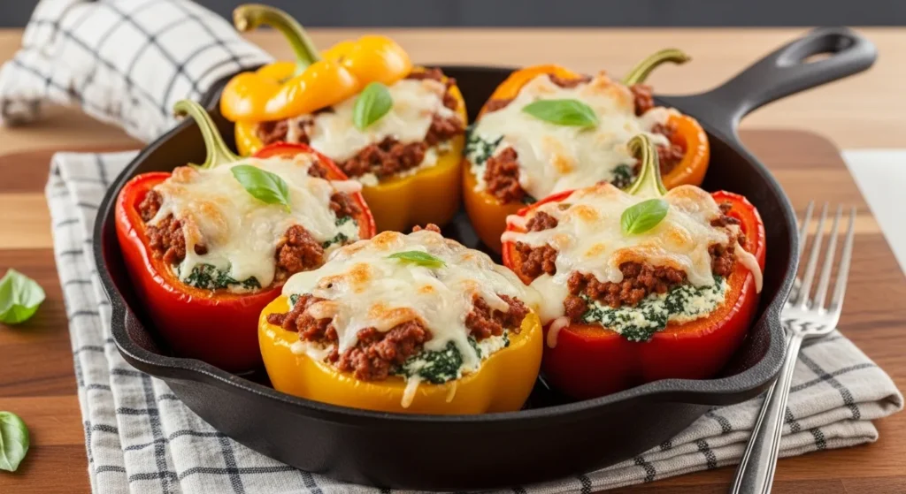 Low Carb Lasagna Stuffed Peppers Recipe