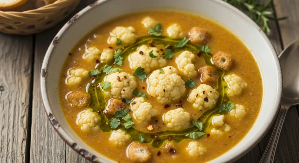 Mediterranean Cauliflower Soup Recipe