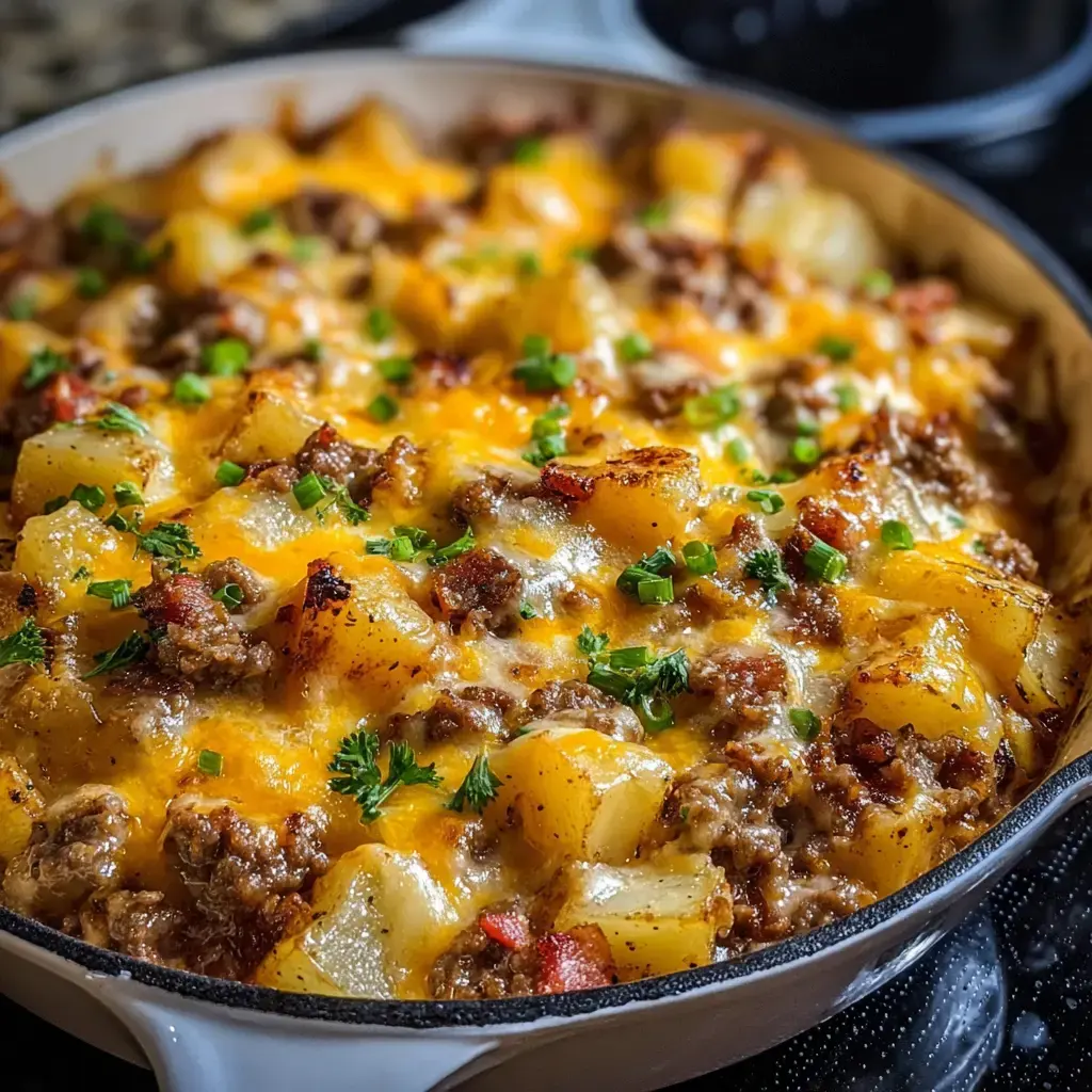 One-Pan Creamy Meat and Potato Skillet Recipe