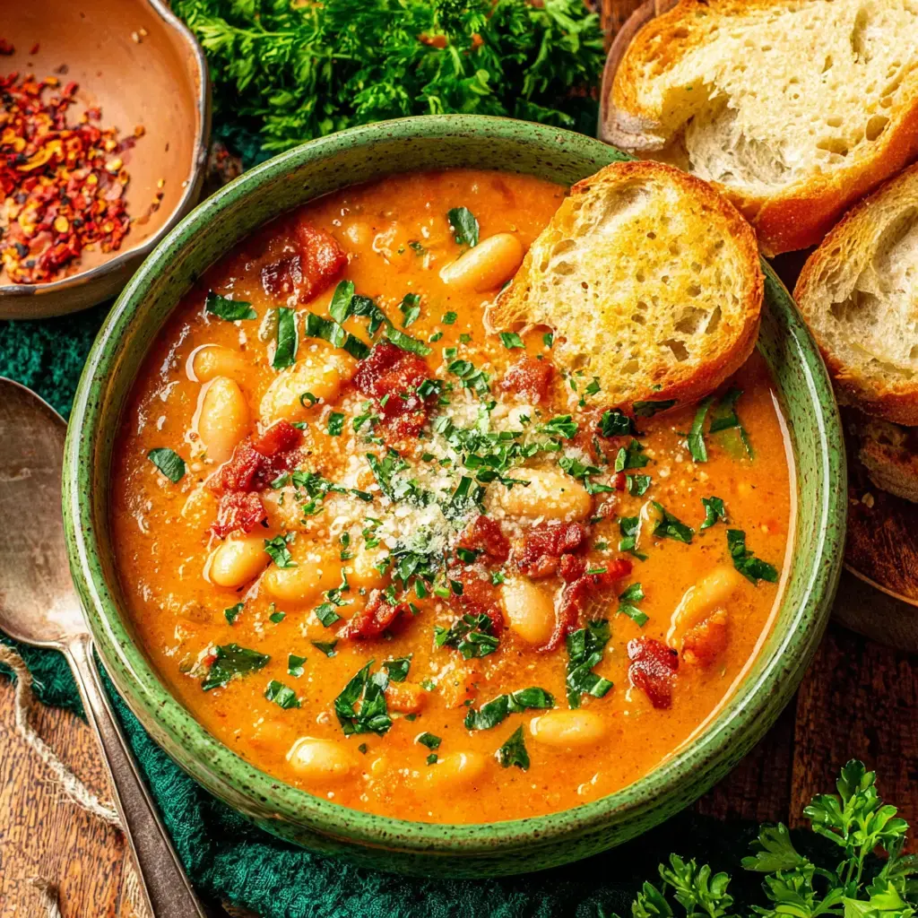 White Bean Soup with Tomatoes and Garlic Recipe