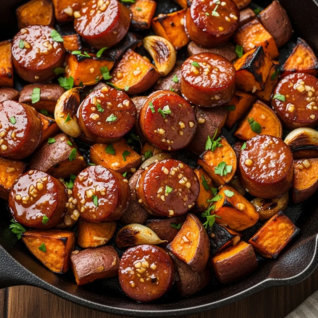 Honey Garlic Sausage Sweet Potatoes Recipe