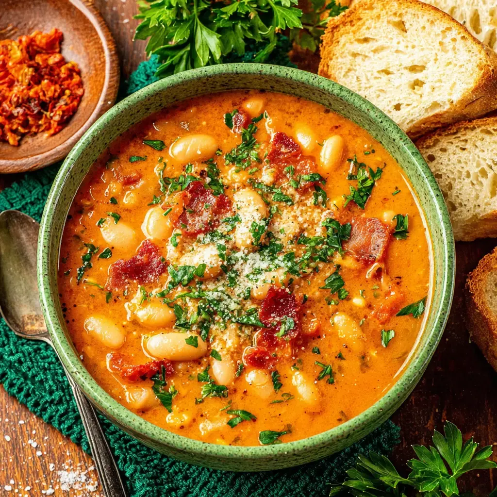 White Bean Soup with Tomatoes and Garlic Recipe