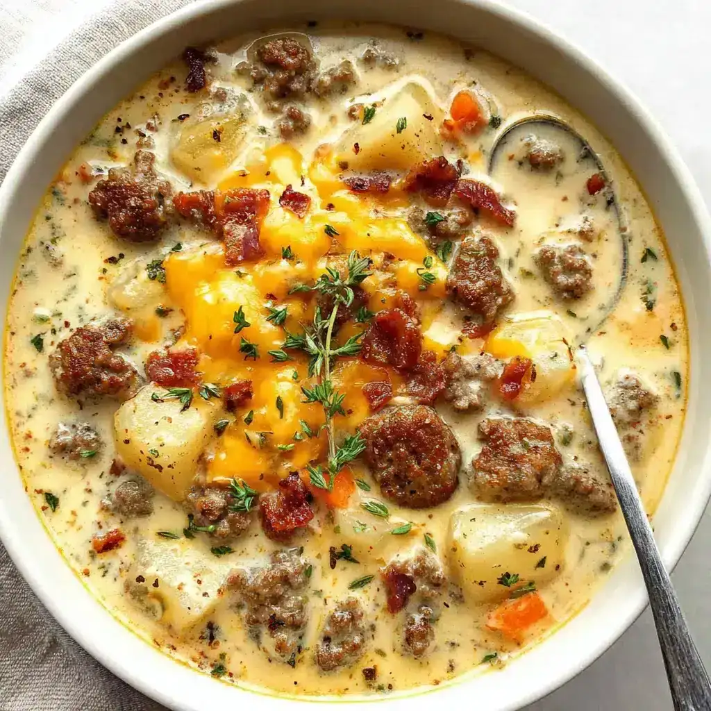 Cheeseburger Soup with Potatoes Recipe