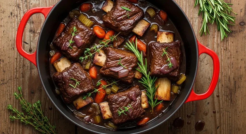 ​​​​​​​​​​​​​​Red Wine Braised Short Ribs Recipe in Dutch Oven