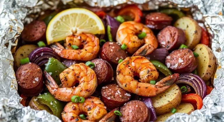 Cajun Sausage Shrimp Foil Packs Recipe