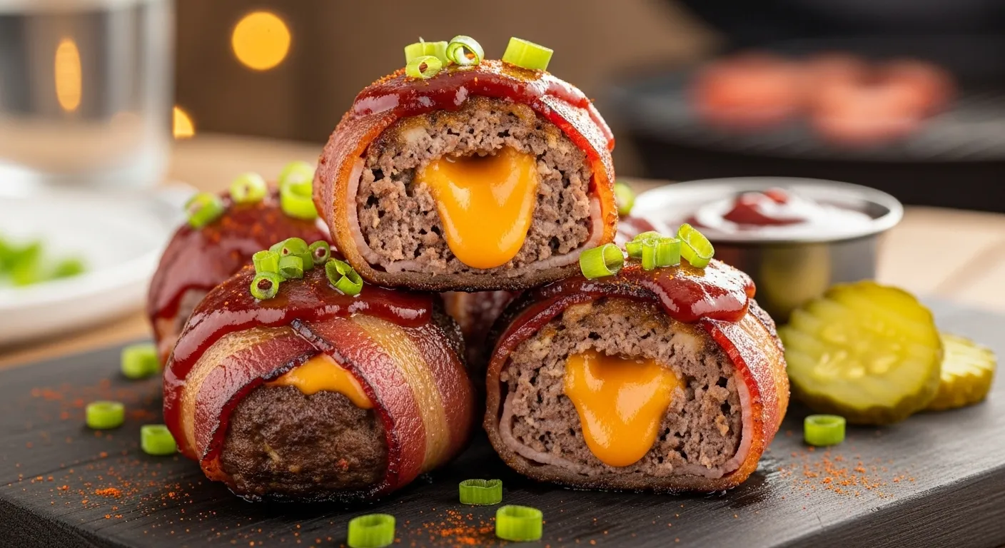 Cheddar Stuffed BBQ Bacon Bombs Recipe