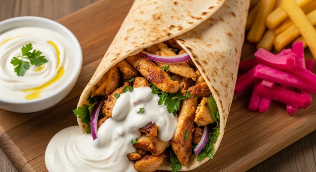 Chicken Shawarma with Garlic Sauce Recipe