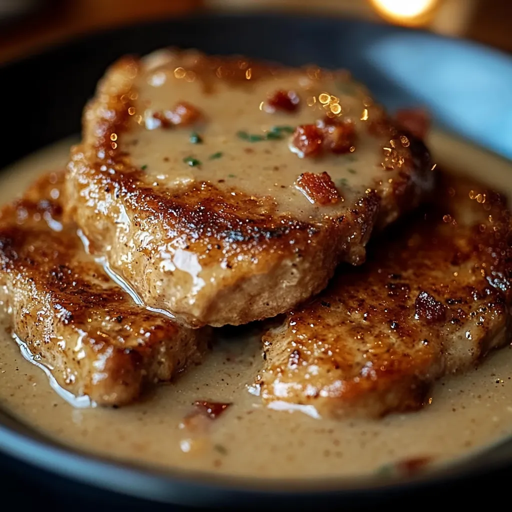 Country Fried Pork Chops with Bacon Gravy Recipe