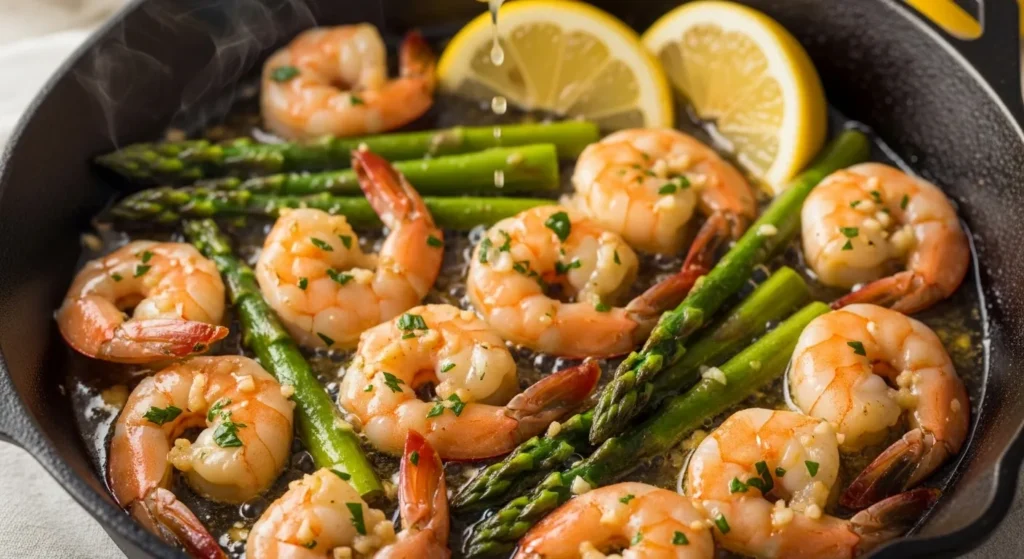 Garlic Butter Shrimp with Asparagus Recipe