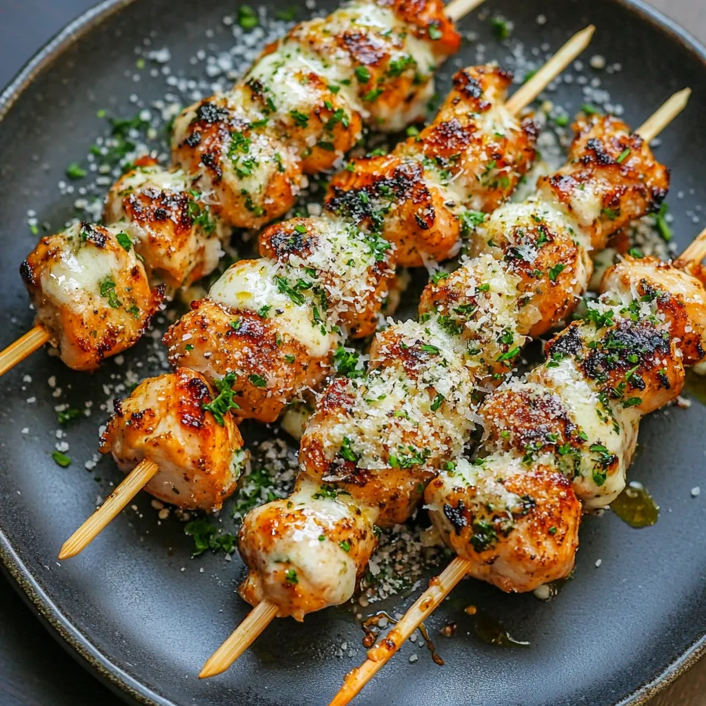 Garlic Parmesan Chicken Skewers Recipe