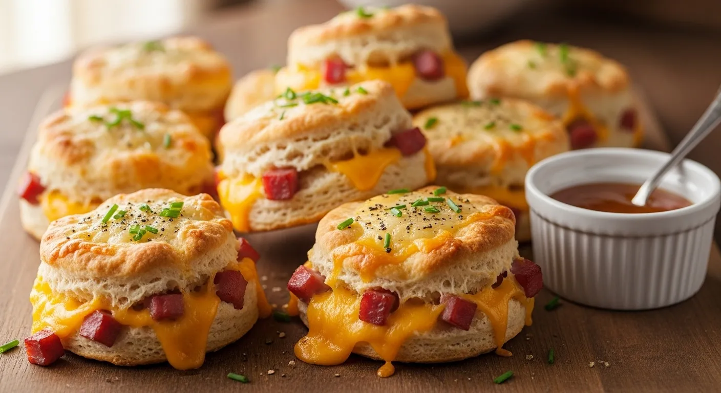 Ham and Cheese Butter Swim Biscuits Recipe