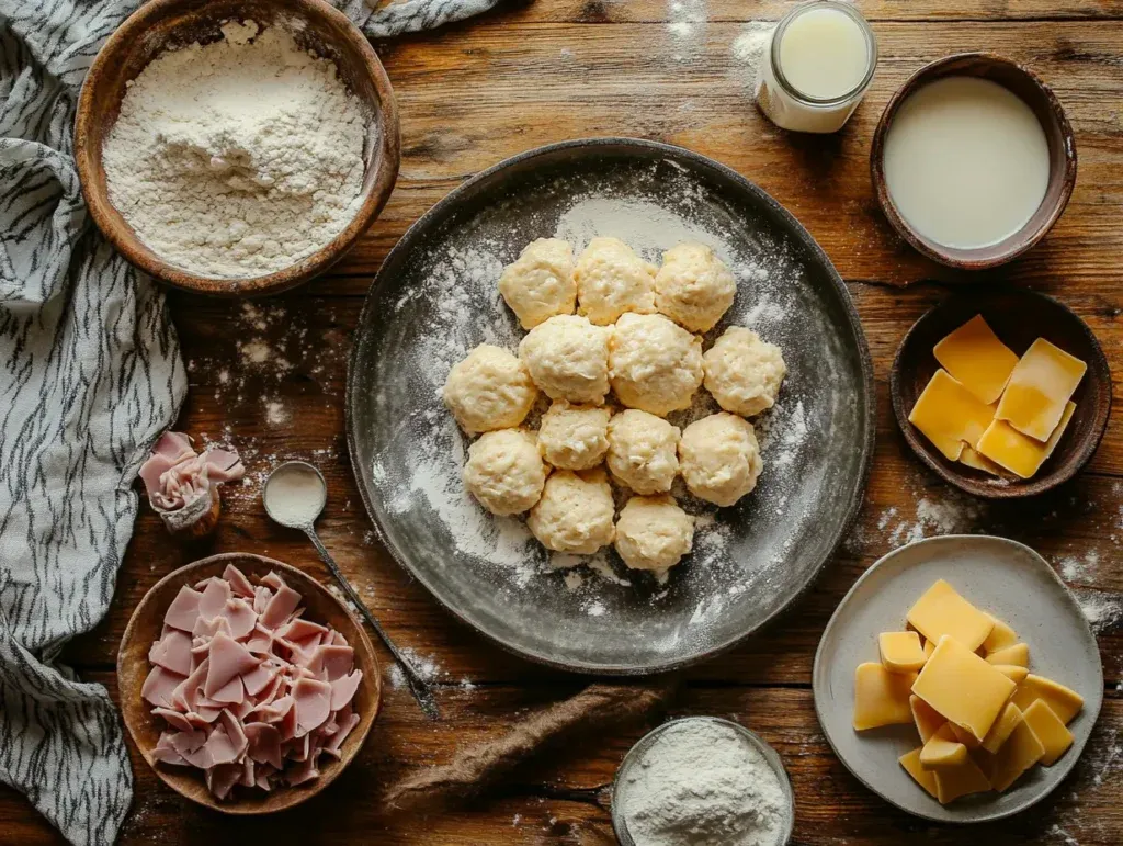 Ham and Cheese Butter Swim Biscuits Recipe