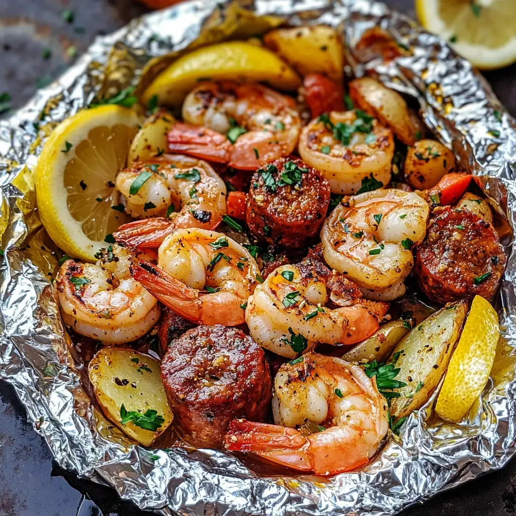 Cajun Sausage Shrimp Foil Packs Recipe