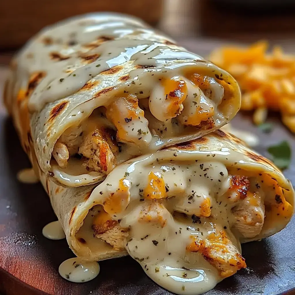 Garlic Cheesy Chicken Wraps Recipe