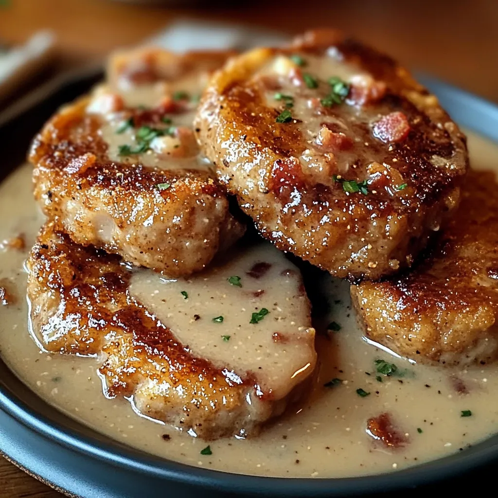 Country Fried Pork Chops with Bacon Gravy Recipe