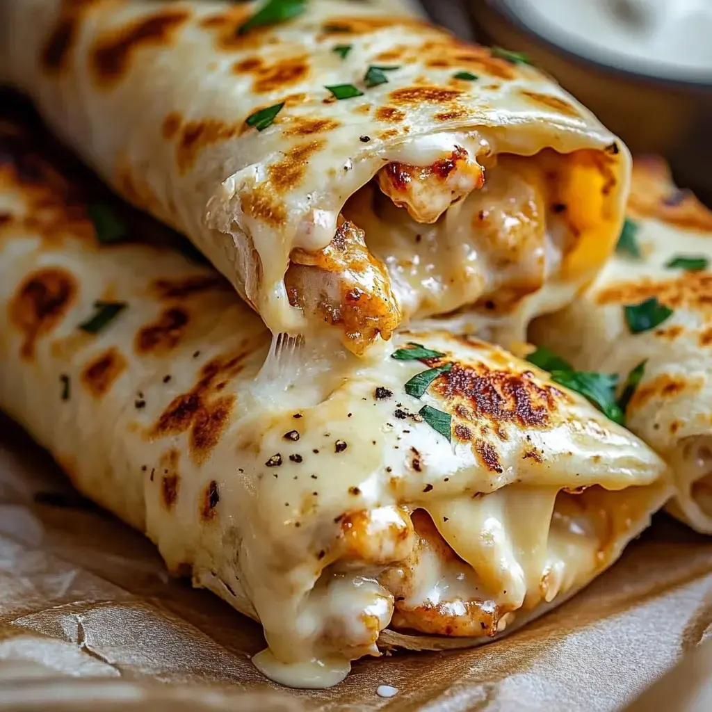 Garlic Cheesy Chicken Wraps Recipe
