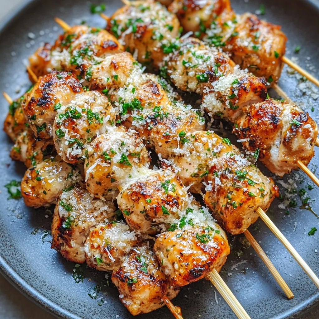 Garlic Parmesan Chicken Skewers Recipe