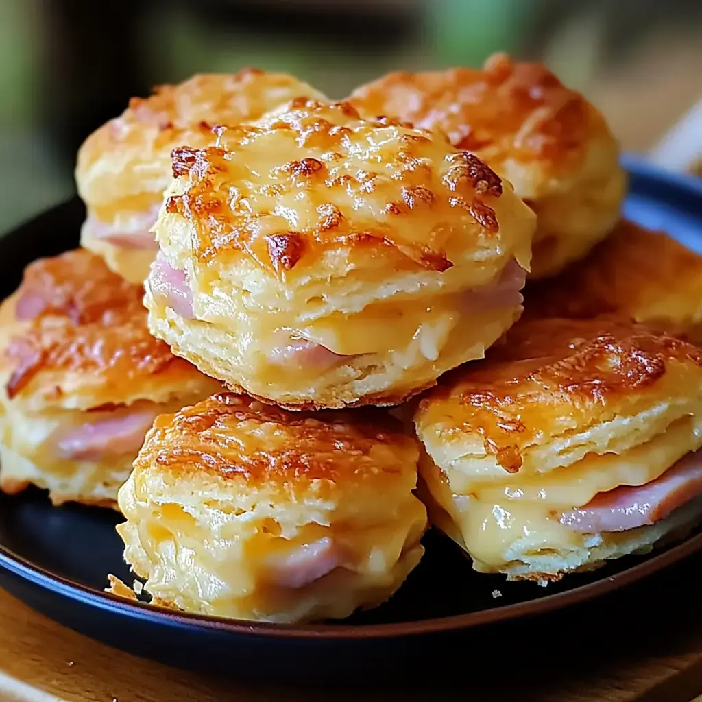 Ham and Cheese Butter Swim Biscuits Recipe