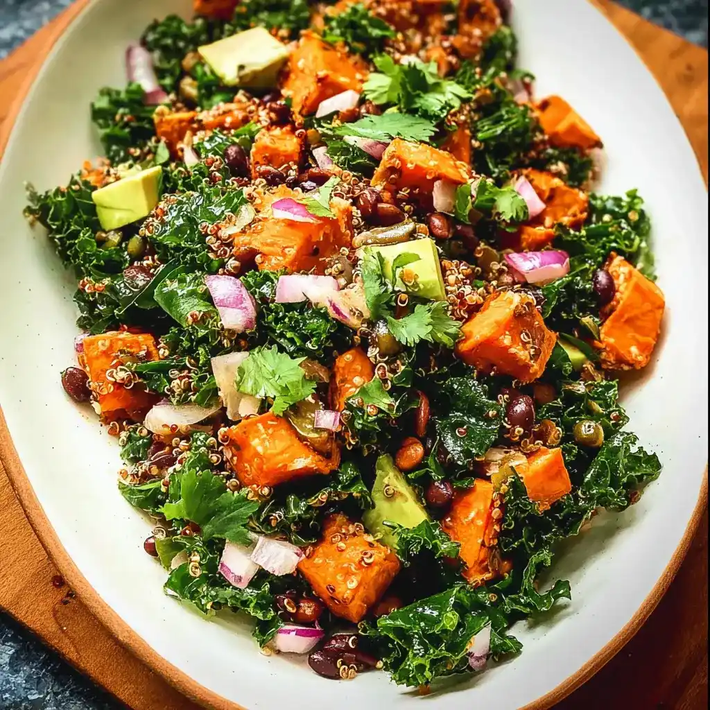 Roasted Sweet Potato Kale and Quinoa Salad Recipe