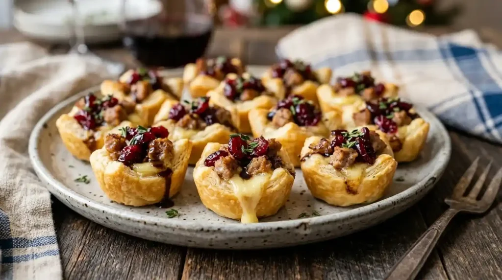 Sausage Cranberry Brie Bites Recipe