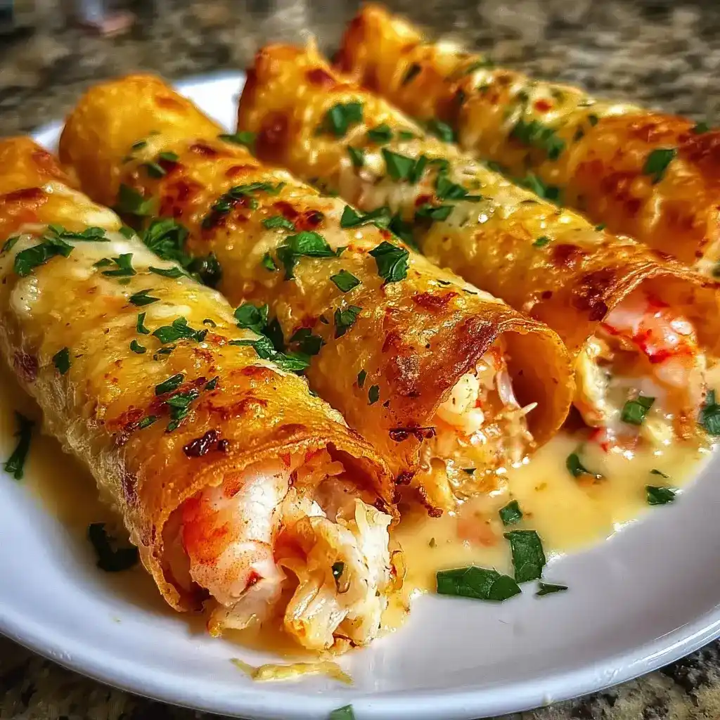 Crispy Crab And Shrimp Queso Taquitos Recipe