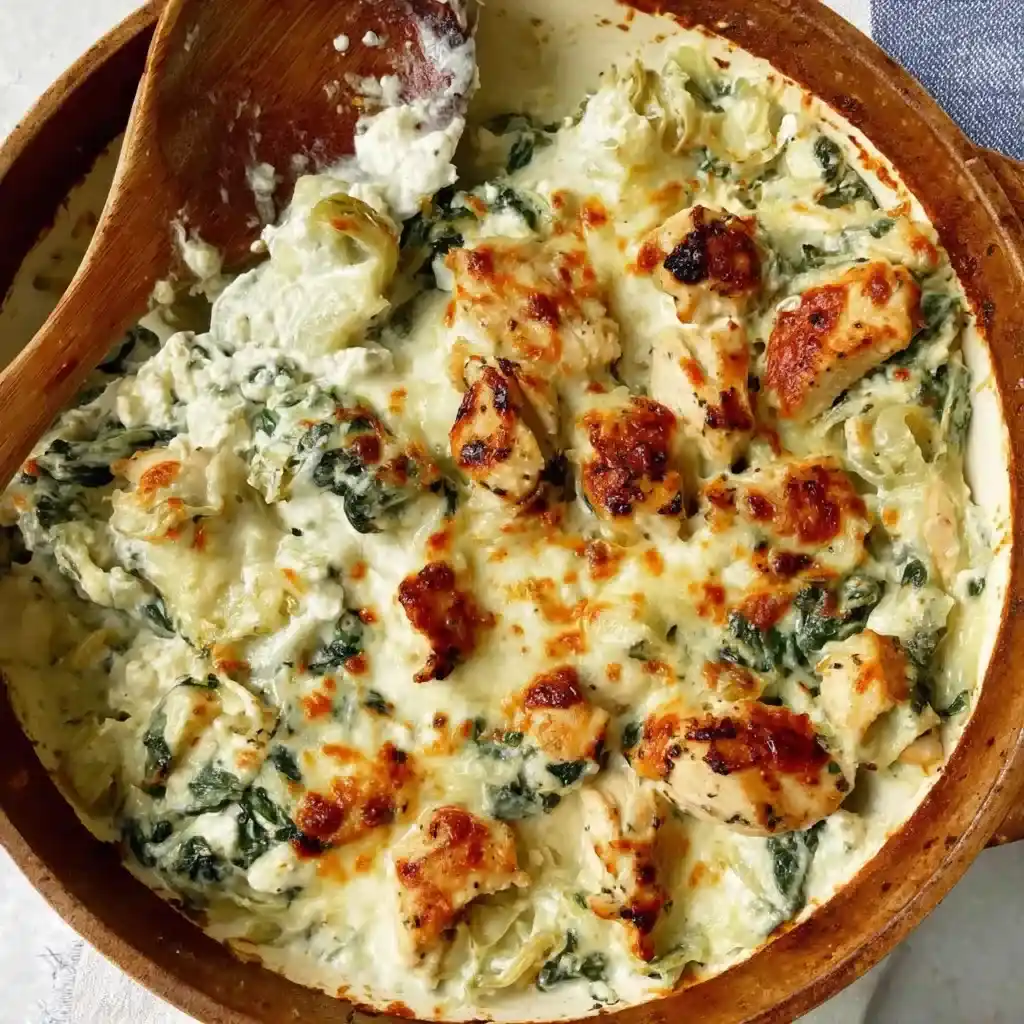 Spinach Artichoke Chicken with Cottage Cheese Recipe