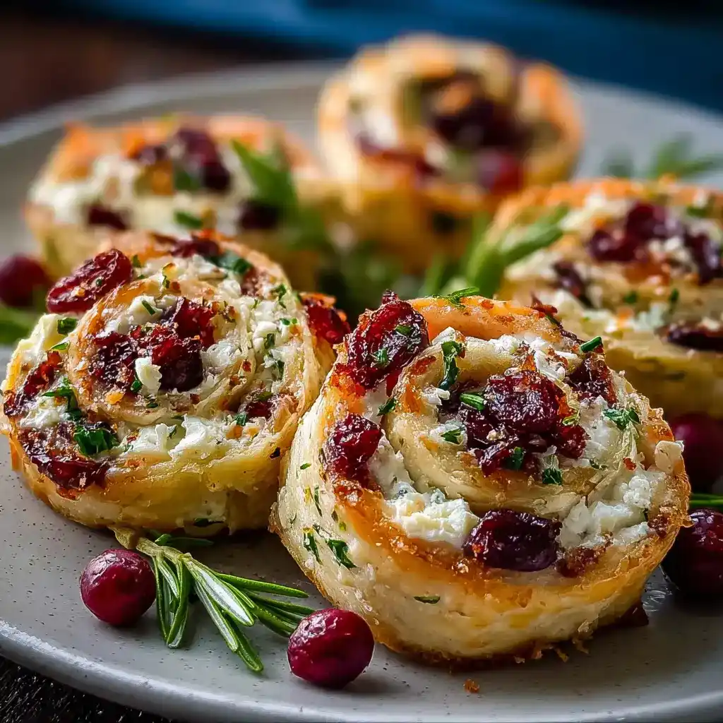 Cranberry Feta Pinwheels with Cream Cheese Recipe