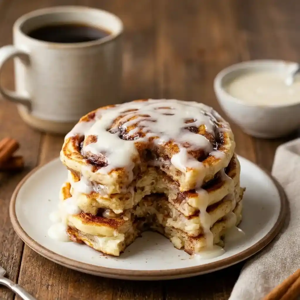 Easy Fluffy Cinnamon Roll Pancakes Recipe