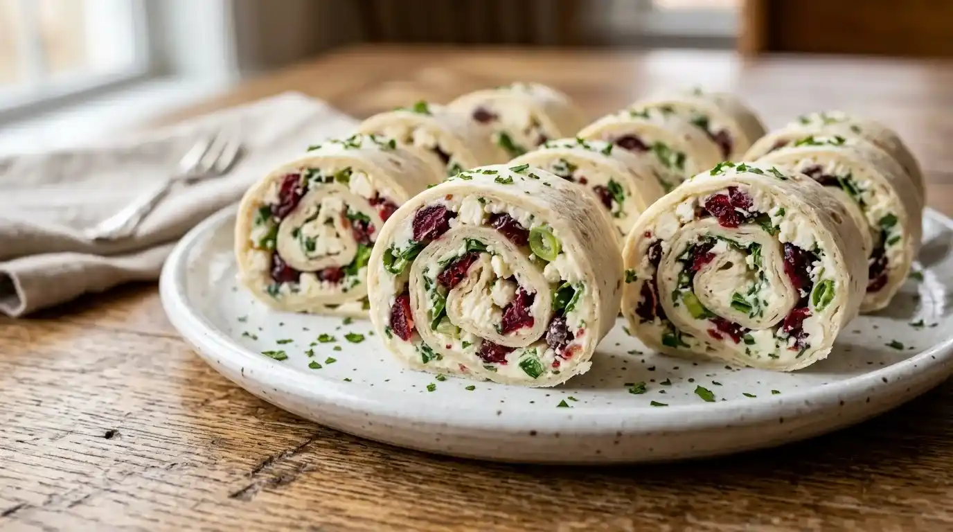 Cranberry Feta Pinwheels with Cream Cheese Recipe