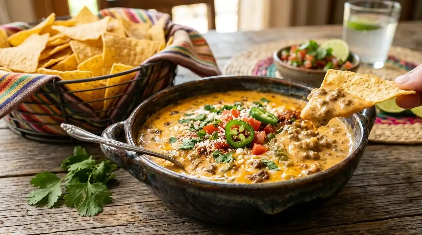 Crock Pot Beef Queso Dip Recipe