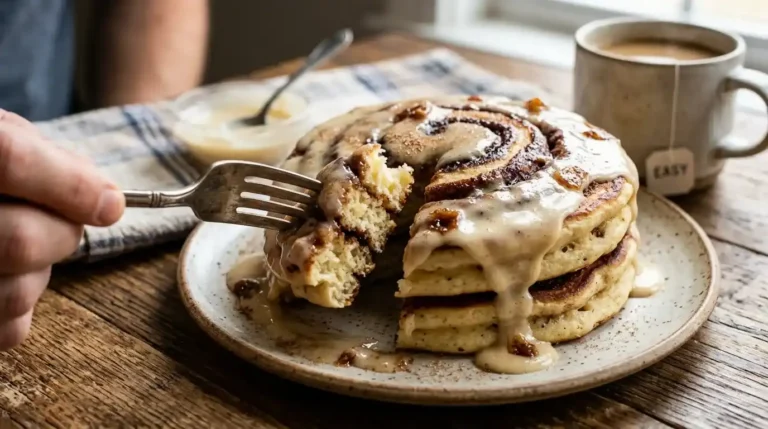 Easy Fluffy Cinnamon Roll Pancakes Recipe
