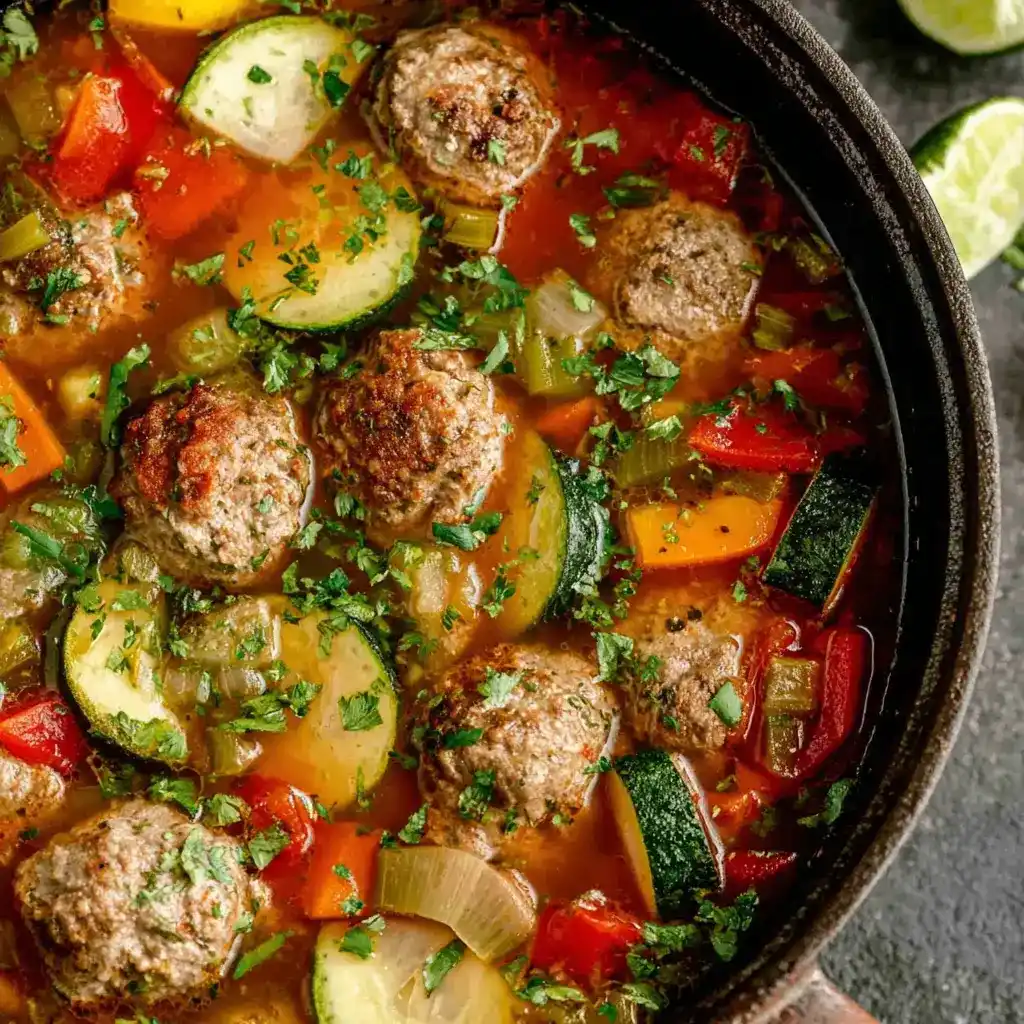 Albondigas Soup Recipe with Tender Meatballs