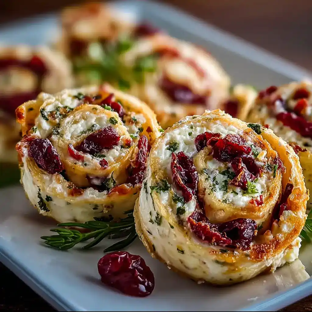 Cranberry Feta Pinwheels with Cream Cheese Recipe